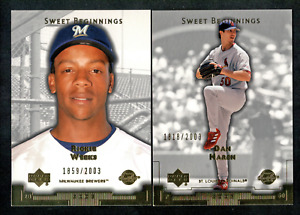2003 UD Sweet Spot Beginnings RC Rookie #/2003 #131-190 Finish Your Set, Pick