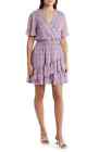 NWT Laundry by Shelli Segal Flutter-Sleeve Chiffon Minidress Floral Roads SIZE 6