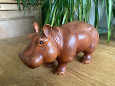 Thoughtfull Detail & Proportion Carved Wood 7.75" Long Hippo Animal Figure
