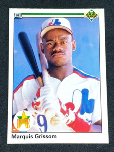 1990 Upper Deck Baseball Star Rookie Marquis Grissom RC #9 Montreal Expos MLB