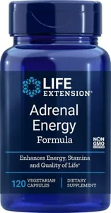 Life Extension Adrenal Energy Formula Stamina Supplement 120 Vegetarian Capsules - Picture 1 of 2