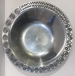 Wilton Armetale Reggae Pewter Large Salad Serving Bowl 15.5” Excellent Condition - Picture 1 of 6