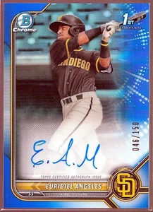 2022 Bowman Chrome Prospect Autographs Blue Refractors #CPA-EA Euribiel Angeles - Picture 1 of 3