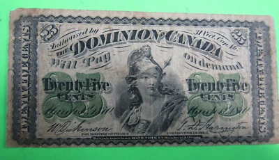 DOMINION of CANADA, 25 CENTS, P#8a, DC-1c, 1870 - Image 1 of 2
