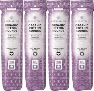 Organic Cotton Rounds, 400 Count - Makeup Remover Pads for Face, Lint-Free - Picture 1 of 6