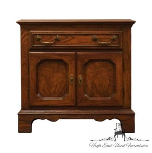 BASSETT FURNITURE Walnut Rustic Country French 26" Cabinet Nightstand - Picture 1 of 10