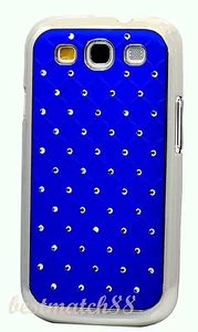 for Samsung galaxy s3 case bling stone blue burgundy black & pink mirror back - Picture 1 of 12