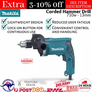 New Makita HP1630K 240V 13mm 710W Hammer Drill Corded Dual Mode Keyed Chuck Tool - Picture 1 of 12