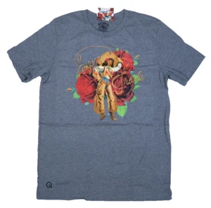 Rodeo Quincy Happy Trails Cowboy Rose Graphic T-Shirt Grey Short Sleeve Women XL - Picture 1 of 9