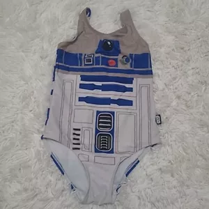 Disney Store R2-D2 Girl's Swimsuit Star Wars Swimwear 1 Piece Suit Droid SZ 7/8 - Picture 1 of 8