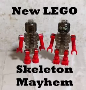 New LEGO Black Skeleton Red Arms Legs Electric Eyes Old Trans Black Ribcage - Picture 1 of 1