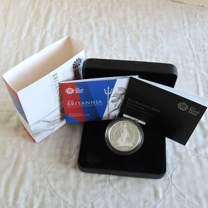2014 .999 SILVER PROOF £2 1oz BRITANNIA BOXED/COA/OUTER - mintage 2,981 - Picture 1 of 4