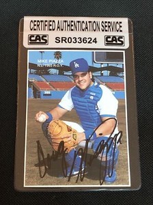 HOF MIKE PIAZZA 1994 MOTHER’S COOKIES SIGNED AUTOGRAPHED CARD #4 CAS AUTHENTIC