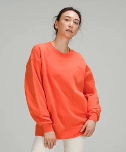 Lululemon Crew Sweatshirt Size L Coral Red - Picture 1 of 5