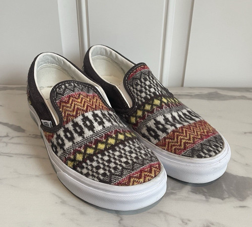 Vans sneaker slip on donna 8 5 Fair Isle Aztec marrone western multicolore uomo 7