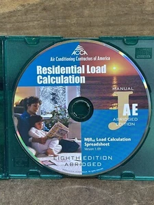 AC Contractors of America Residential Load Calculation MJ8 Spreadsheet CD ONLY - Picture 1 of 2