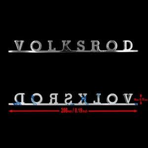 Volksrod Stainless Steel Decklid Script Emblem Badge Fits VW Bug Bus T1 T2 Käfer - Picture 1 of 2