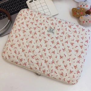 Maple Leaf Cute Quilted Laptop Sleeve Soft Padded Computer Storage Bag (Pink L) - Photo 1/10