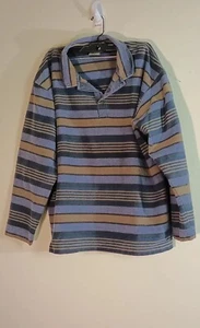  LL Bean Men’s Stripe Plaid 1/2 Button Front Pullover Shirt  Peru Size Large  - Picture 1 of 5