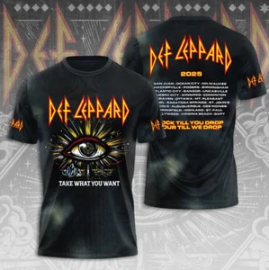 Def Leppard world tour 2025 take what you want 3D T-Shirt - Picture 1 of 4