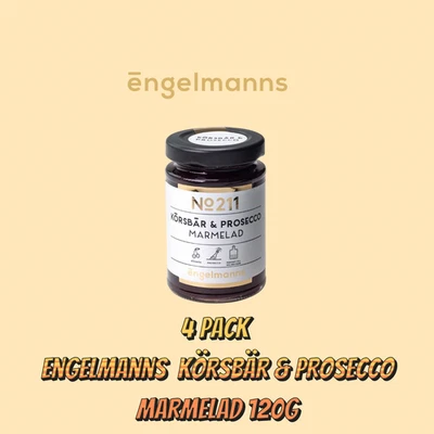 4 x Engelmanns Körsbär & Prosecco Marmelad 120g – Swedish Cherry & Prosecco Jam - image 1 of 2