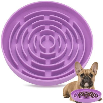 Pet Slow Feed Dog Food Bowl Dish Break Fast Eating Habits Feeder No Choking - Image 1 of 4