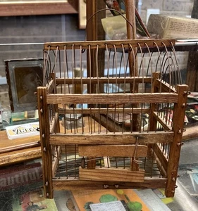 Decorative Wood And Wire Small Bird Cage - Picture 1 of 9