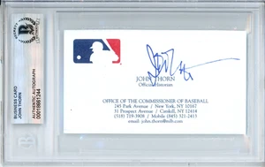 Tarjeta de visita firmada por el historiador de la MLB de béisbol John Thorn Beckett automática BAS *44 - Imagen 1 de 2