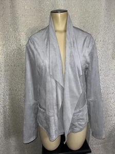 Max Studio Jacket Womens Gray Blazer Open Front Pockets Soft Casual, Medium - Picture 1 of 4