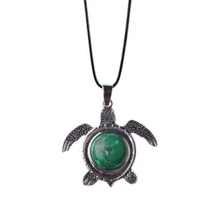 Collana Chakra Tartaruga Acciaio Inox Caldo Gioielli Trendy Ciondolo Pietra Naturale - Foto 1 di 32