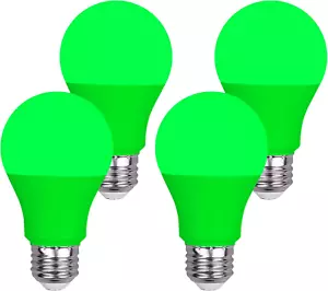 GREENIC Green Light Bulb 9W (60 Watt Equivalent), 120V E26 Base A19 Green Led Li - Picture 1 of 12