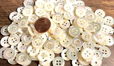 8 Hermosos Botones Crema Iridiscente Trocas Mop Natural Shell 12.5mm 1/2" 12849 Foto 1 de 4