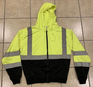 Adult L ML Kishigo Hooded High Visibility Reflective Jacket JS102 Hi Viz Hi Vis - Picture 1 of 5