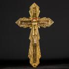 Crucifix Wall | Art Deco Bronze Cross | French Antique Jesus Christ | 8.3" _