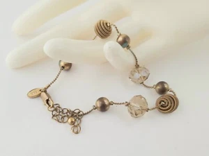 Vintage Aged Look Golden Coloured Beaded Design Bracelet By M&S - Picture 1 of 6