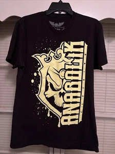 Anabolik Grafik Rundhalsausschnitt T-Shirt M Herren schwarz gelb Bodybuilding Lifting - Bild 1 von 4