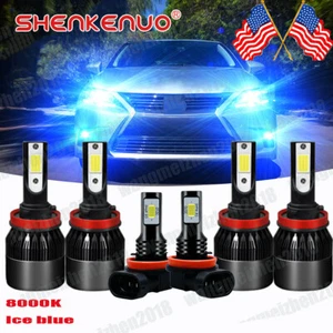 8000K Blue For 2016 2017 2018 Nissan Maxima LED Headlight Bulbs Fog Light Kit 6x - Picture 1 of 11