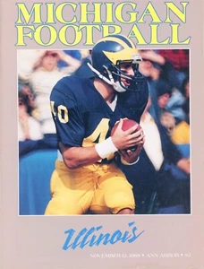 MICHIGAN WOLVERINES VS ILLINOIS 1988 12 de noviembre programa de fútbol - Imagen 1 de 2