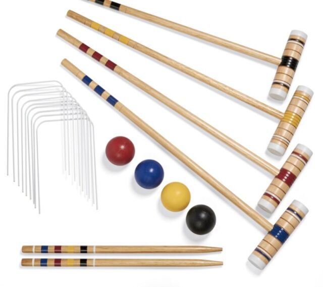 NEW! Amish-Made Deluxe Flag Croquet Golf Game Set –