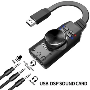 Black USB External Sound Card Virtual 7.1 Channel Adapter Plug For PC Laptop PS5 - Picture 1 of 11