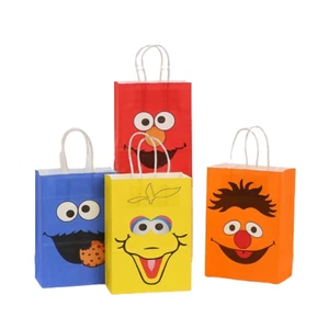 12PC Sesame Street Paper Lolly Loot Bag Birthday Party Bag Favour Candy Bag - Picture 1 of 5