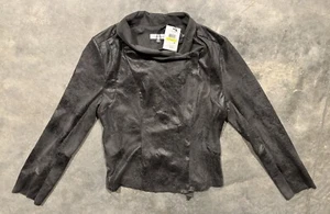 NWT Calvin Klein Faux Suede Jacket MSRP $159 Womens Size Medium Gray Full Zip - Picture 1 of 5