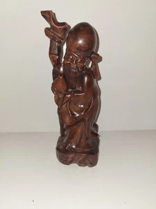 Adorno de madera tallado chino monje aprox 30 cm - Imagen 1 de 3