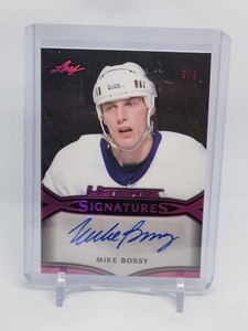 2017-18 Mike Bossy Leaf Ultimate Signatures Magenta Spectrum #'d 3/3 Last One!!!