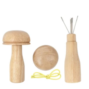 DIY Wooden Darning Mushroom Patchwork Tool Mending Pants Clothes Socks Weaving - Picture 1 of 14