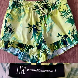 INC Lindos PANTALONES CORTOS CON VOLANTES Estampado Tropical Talla XS NUEVOS SIN ETIQUETAS - Imagen 1 de 6