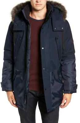 MARC NEW YORK Ink Blue Mixrd Media Oxford Parka Hooded Jacket MSRP $565 2XL XXL - Image 1 of 3