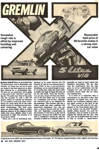 1972 AMC GREMLIN X 304 V8 ROAD TEST - HOT ROD - Picture 1 of 2