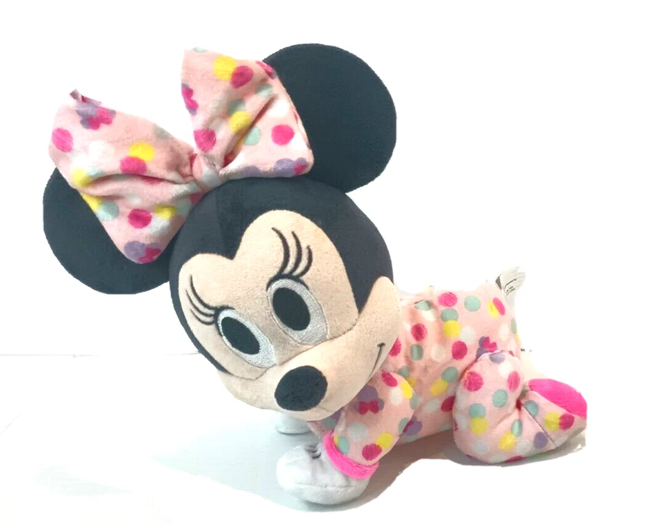 Disney BABY MINNIE Mouse Musical Touch N Crawling Crawling Talking Plush Testado - Imagem 1 de 4