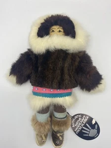 Inupiat Inuit Eskimo Puppe authentische einheimische Handarbeit aus Alaska 12 Zoll - Bild 1 von 11